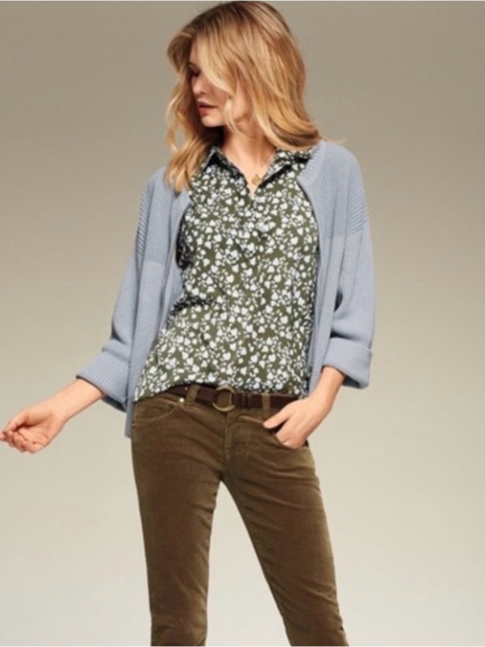 Cabi Keepsake Green Floral Sleeveless Top